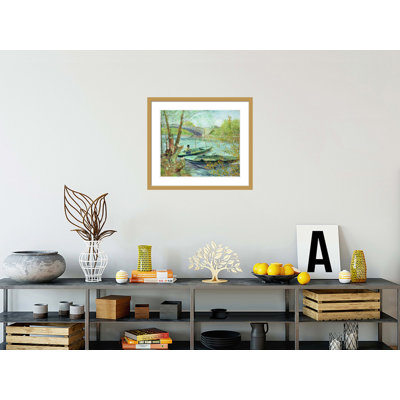 Pêche au printemps. Pont de Clichy par Vincent van Gogh, impression giclée encadrée