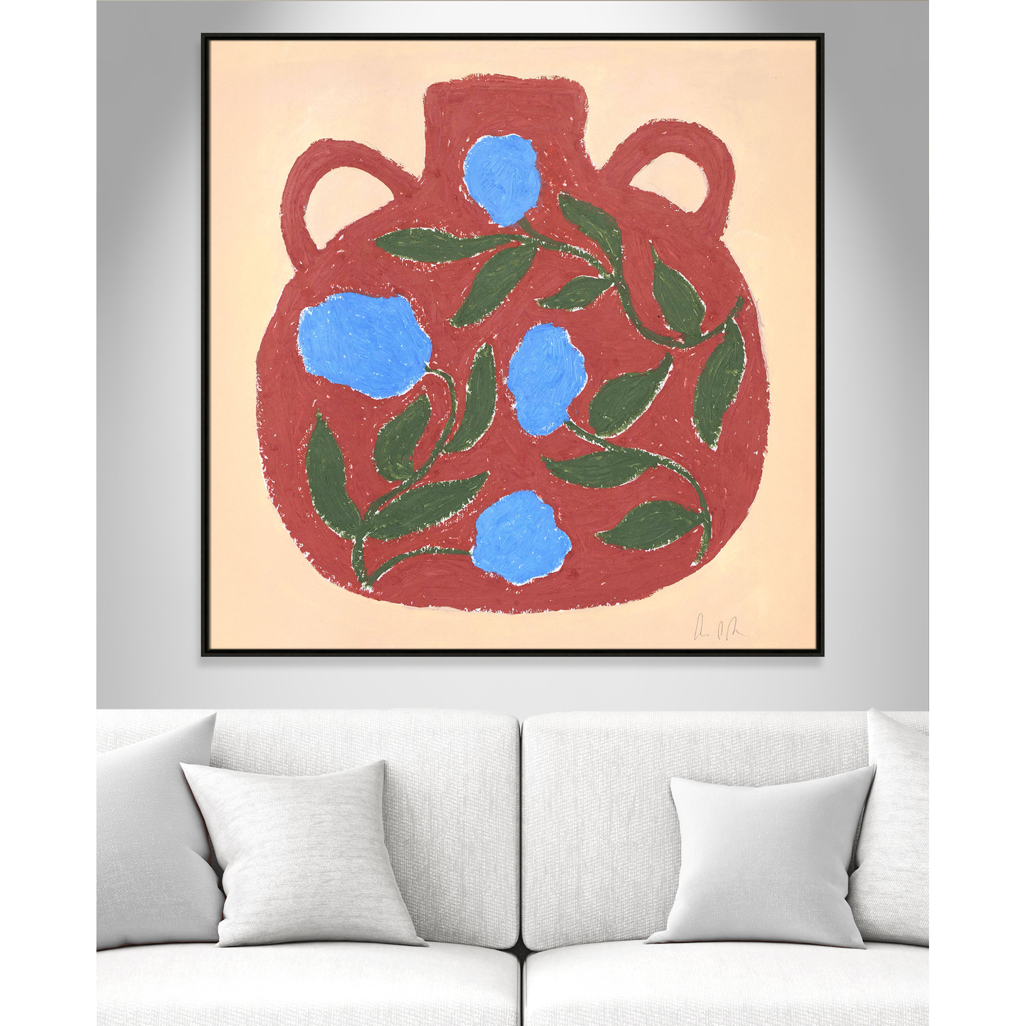 Vase No. 04 Print by Camilla Bergqvist, Espresso, 46.5" H x 46.5" W