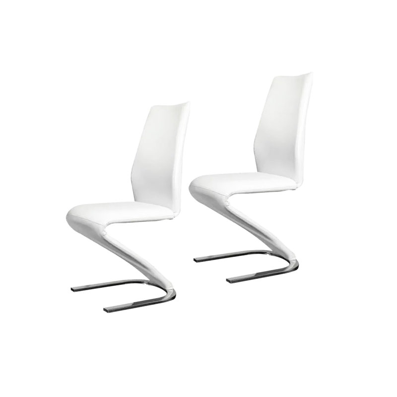 Chaises de salle à manger décorées avec base blanche en forme de Z moderne pour la pièce