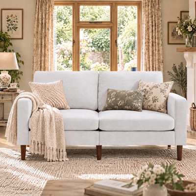 65" Chenille Classic Loveseat Mid-Century Modern Sofa