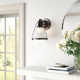 Isabelle Single Light Glass Steel Dimmable Armed Sconce