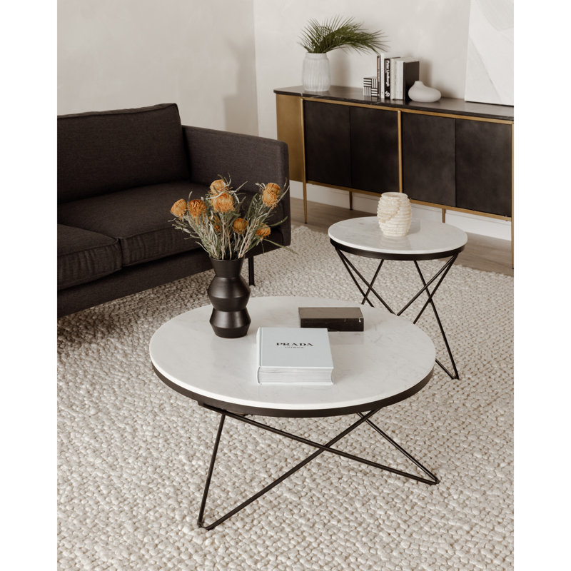 Fulton Marble Top Coffee Table, Black