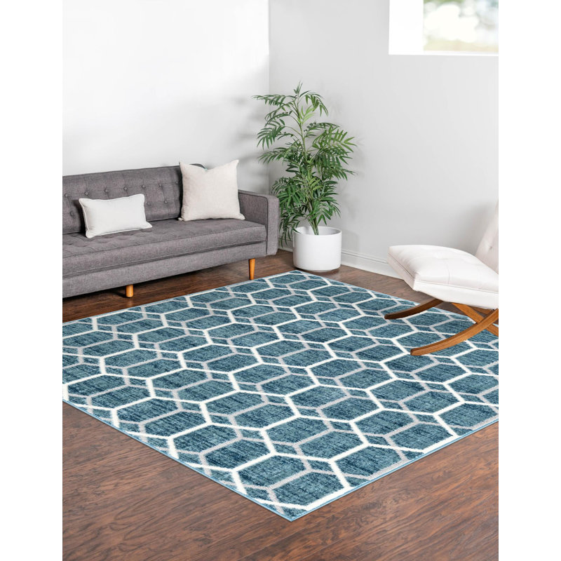 Eshin Geometric Indoor Rug, Square 5'3"