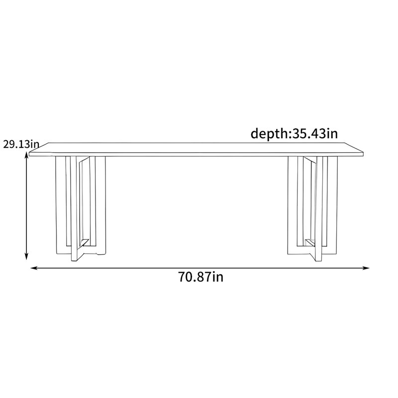 Table de salle à manger en rotin, H 29,13 po x L 70,87 po x l 35,43 po