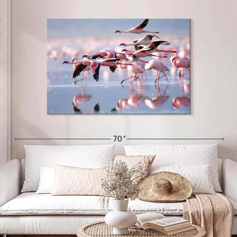 Brampt Lesser Flamingos, 32" H x 48" W