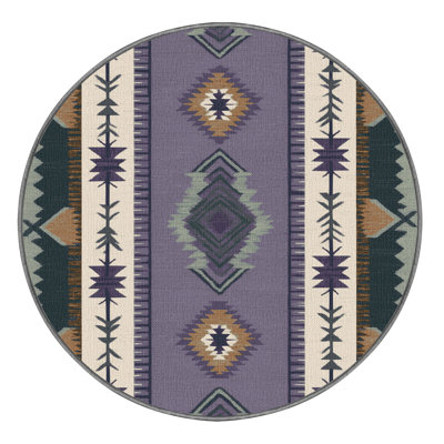 Washable Desert Lavender Southwestern Area Rug