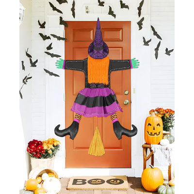 Witches Halloween Decor,Lighted Crashing Witch Into Tree