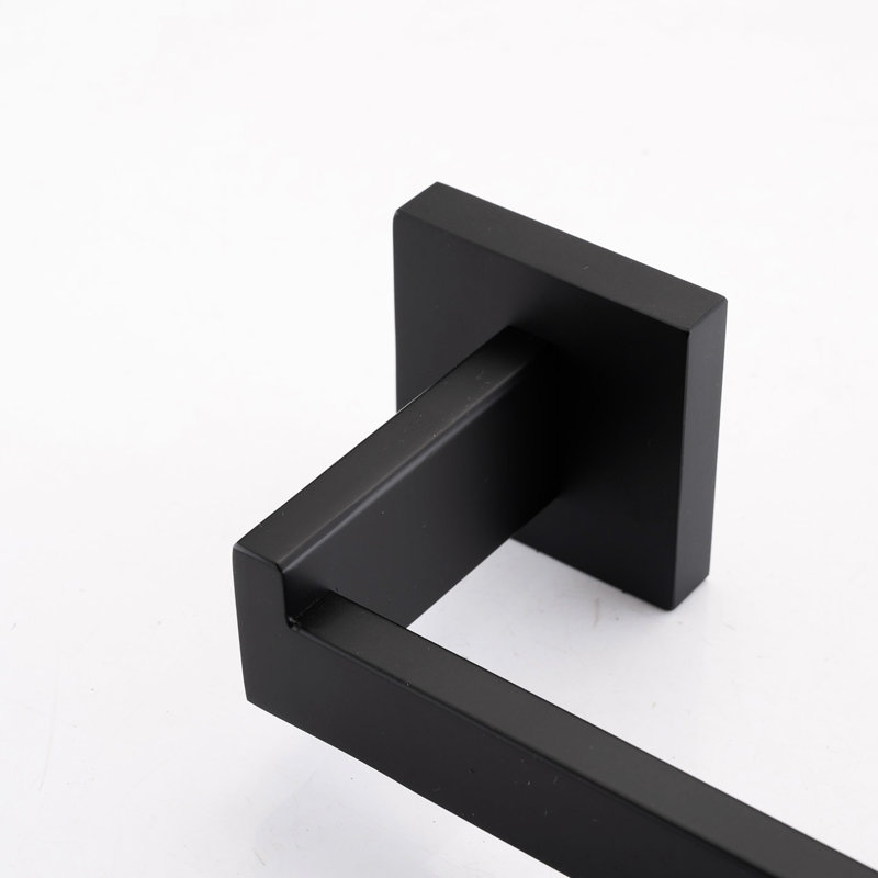 4 Bathroom Hardware Aggregation - Matte Black, 304 Stainless Steel, Rust-, , Modern Style, Easy To Install For Different Spaces Black Fixtures 4 Pieces, Made Of Scratch-, Feature, Simple Installation