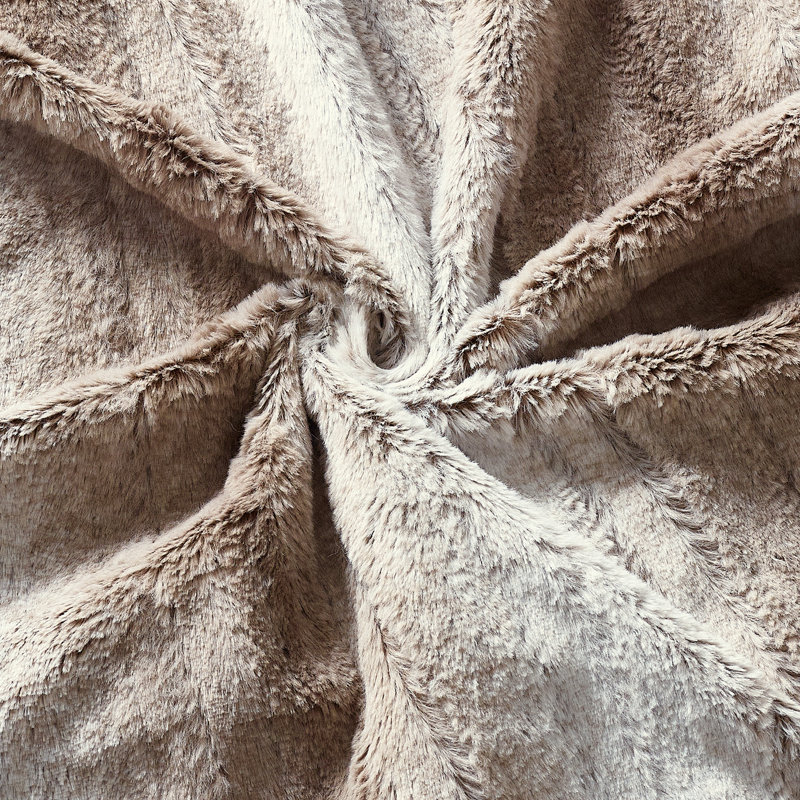 3 Piece Faux Fur Duvet Cover Set, Queen Duvet Cover + 2 Queen Shams, Gray