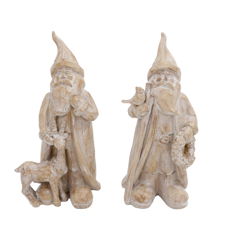 Figurine, brun, résine, ensemble de 2, table, salon, Noël, décoration de Noël