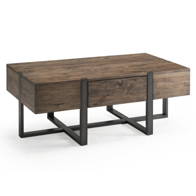 Latrevion Solid and Manufactured Wood Coffee Table with Storage Drawer