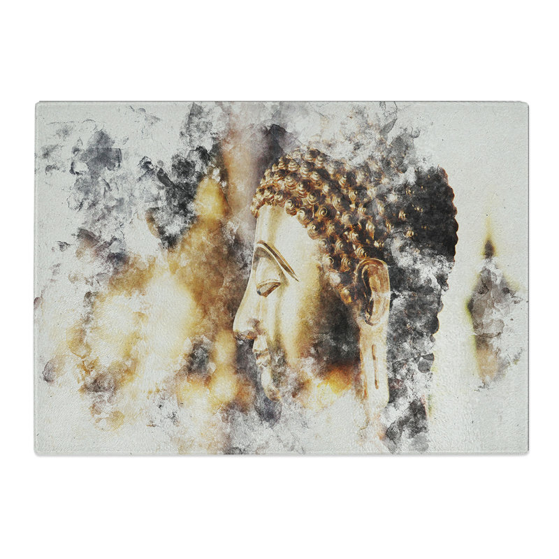 Buddha Statue Vol.5 Watercolour Chopping Board, 0.4cm H x 28.5cm W x 39cm L