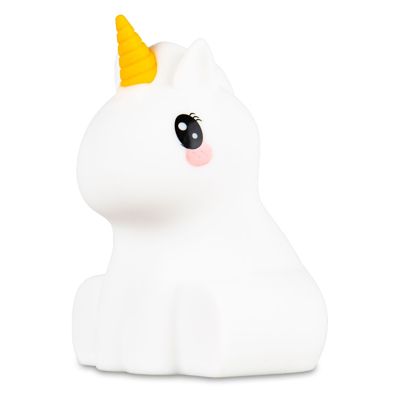 Unicorn-Shaped White Silicone LED Nightlight with Remote