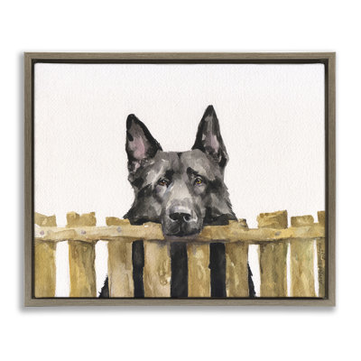 "Black German Shepherd", art mural encadré par George Dyachenko