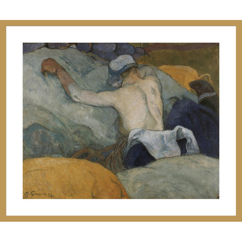 «In the Heat (The Pigs)» par Paul Gauguin - reproduction d'art encadrée, H 33,5 po x l 40,19 po