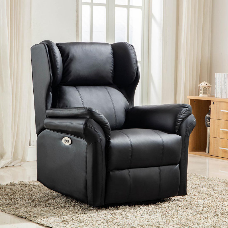 Shropshire 88cm Wide Wing Chair Recliner, Black