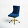 Lisa Swivel Height-Adjustable Wingback Tilting Velvet Task Chair with Tufted Naihead Trim