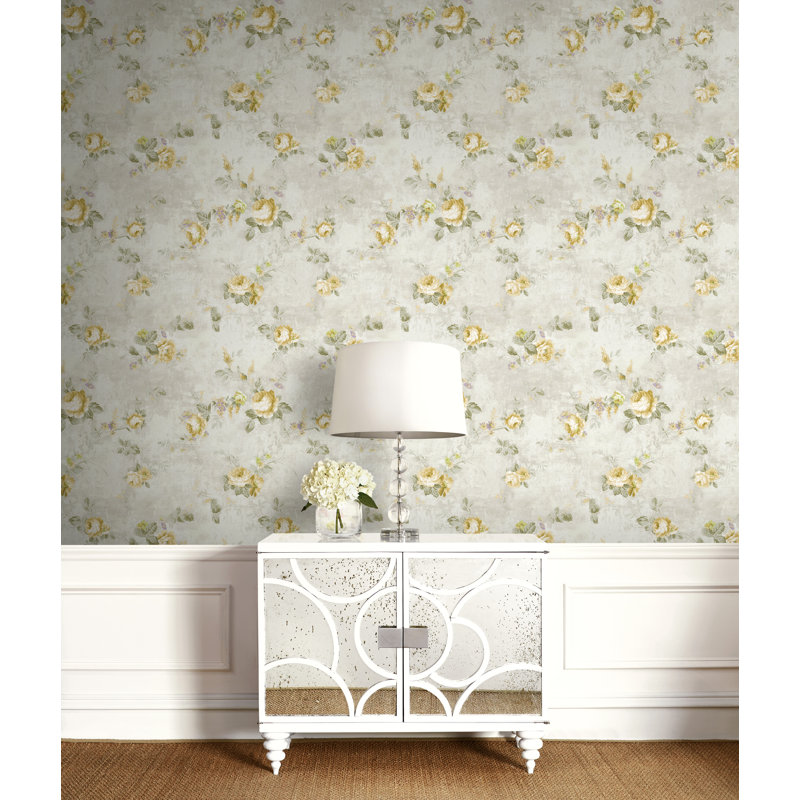 Rouleau de papier peint l 33 pi x l 20,5 po floral trail Tyrion, Orange/Grey