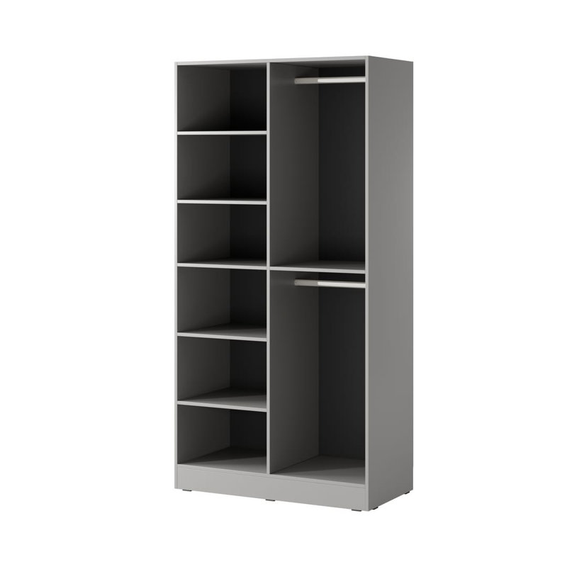 2 Door Manufactured Wood Wardrobe, Grey