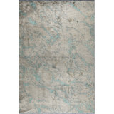 Rapture Teal/Gray Abstract Luxury Area Rug