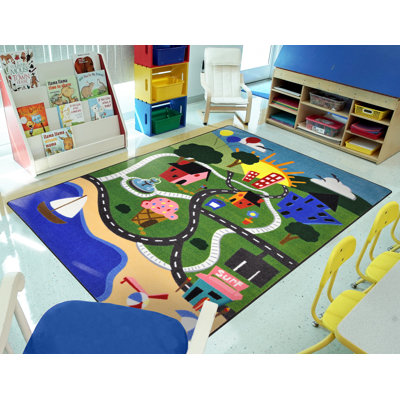 Happy Town© Rectangle Machine Tufted Nylon Rug