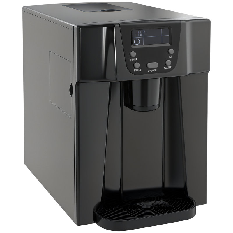 Belfry Kitchen Karolin 25.46 Lb. Daily Production Bullet Clear Ice Portable Ice Maker, Black
