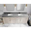 84 po Cambridge X P 22 po D Meuble-lavabo double en grain fin avec 2 po Quartz gris Piatra