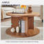 Table basse ronde avec 4 compartiments ouverts pour le rangement-728660048