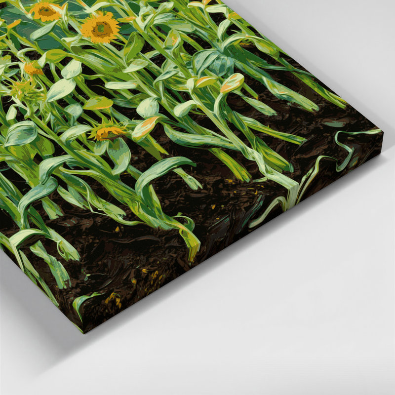 Vegetables Sunflower Microgreens Brown Canvas Wall Art, 12" H x 12" W
