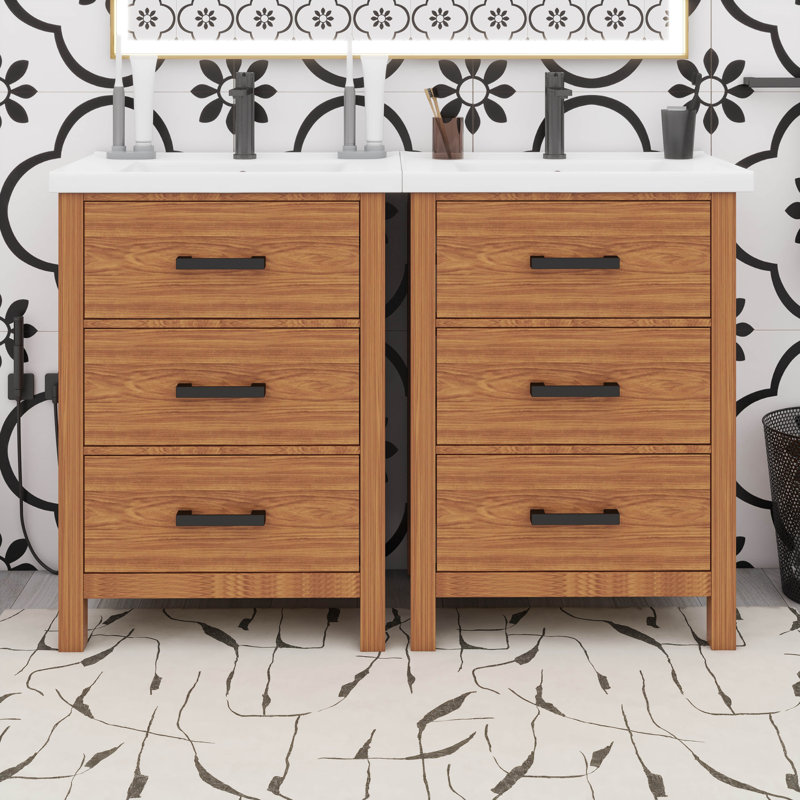 Ensemble de meuble-lavabo 48 po avec lavabo double, tiroirs