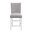 Tabouret de comptoir rembourré gris et blanc Patrichia