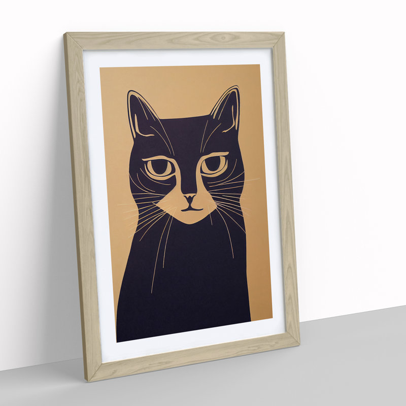 Sweet Cat - Framed Print, Oak, 46cm H x 34cm W x 2cm D