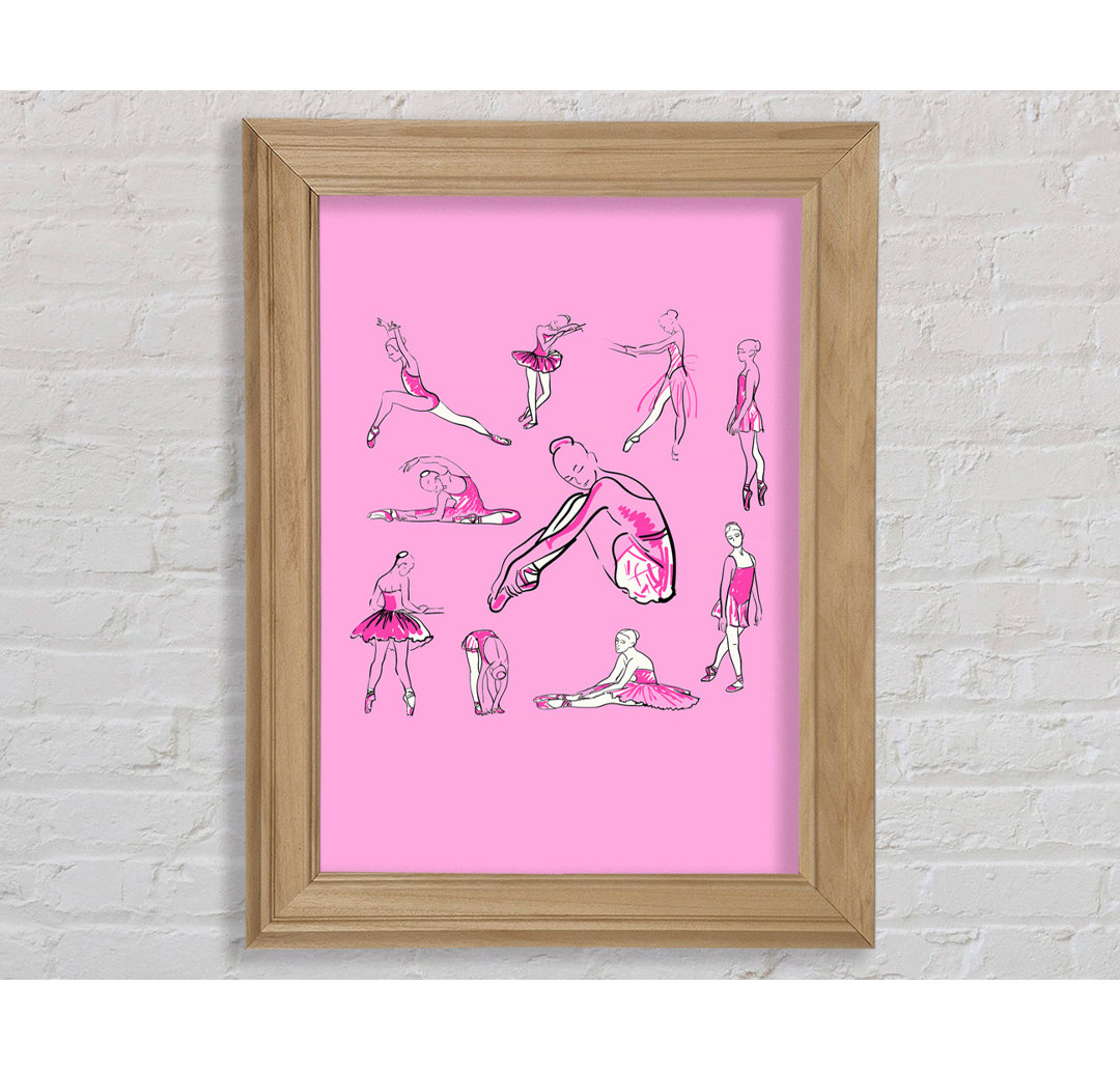 Pink White Ballerina 1 - Einzelner Bilderrahmen Kunstdrucke