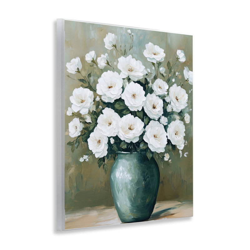 «Ivory Bouquet Flower Blossoms», plaque murale par Petal Prints Design