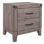 Table de chevet 1 pièce en mélamine stratifiée 2 tiroirs avec quincaillerie en métal foncé