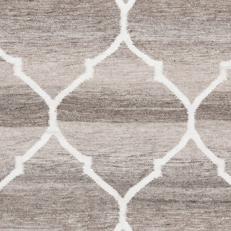 Handmade Gray Wool and Viscose Geometric Area Rug