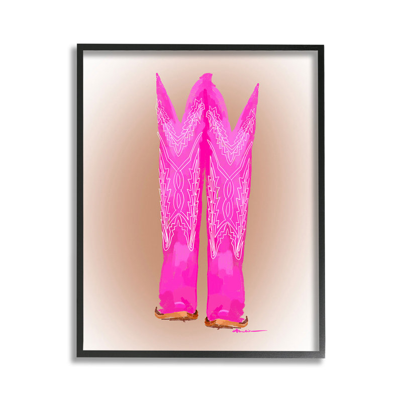 «Vivid Pink Cow», reproduction de giclée par Amelia Noyes, Giclée encadrée noir minuit, H 14 po x l 11 po