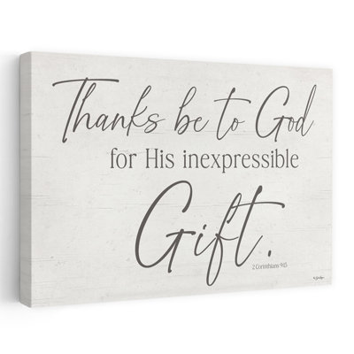 «Thanks Be To God - Modern Farmhouse Scripture Verse 2 Corinthians 915 Thanks to God Art»