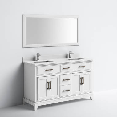 Ayna Decors Maya 60'' Double Bathroom Vanity with Quartz Top