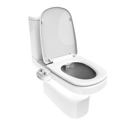 Bidet de toilette blanc avec douchette à double jet pour lavage féminin à l'avant et à l'arrière, deux grandes poignées pour gérer le débit d'eau