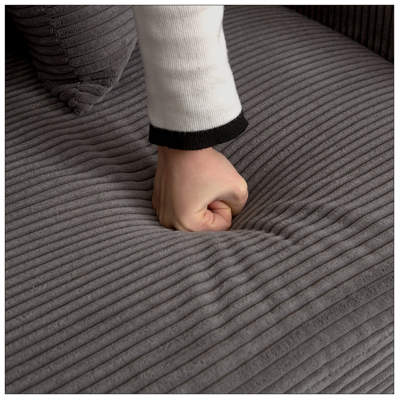 Canapé en tissu d'ameublement Corduroy, Gris