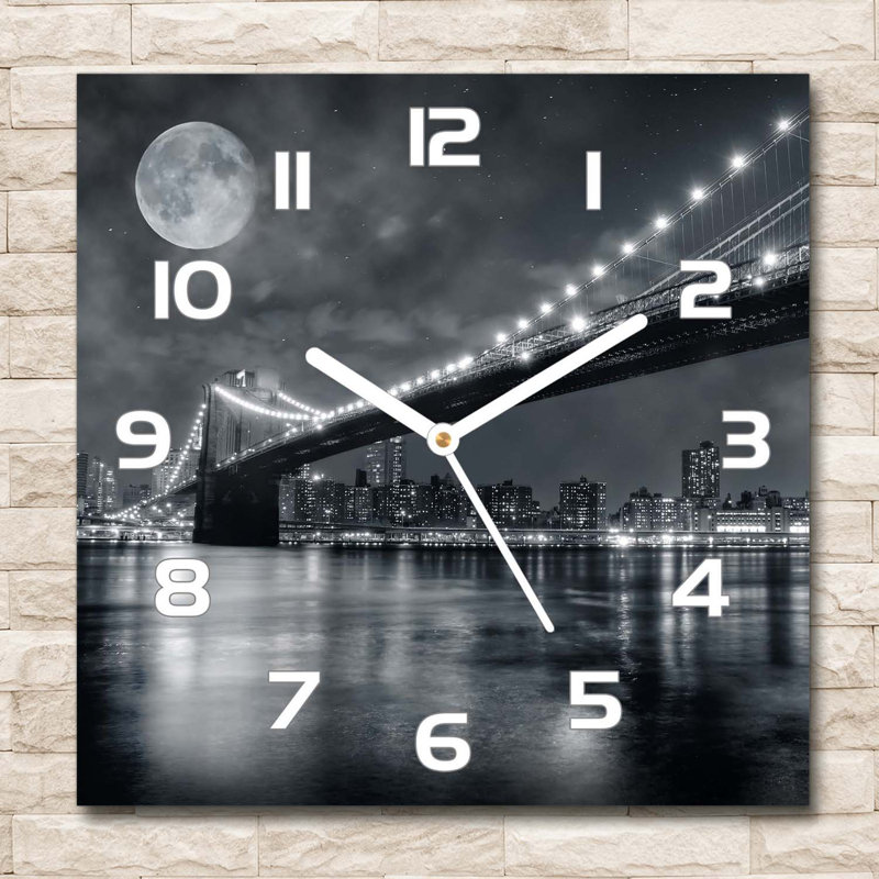 Joselene Glass Wall Clock, White, 60cm H x 60cm W x 0.4cm D