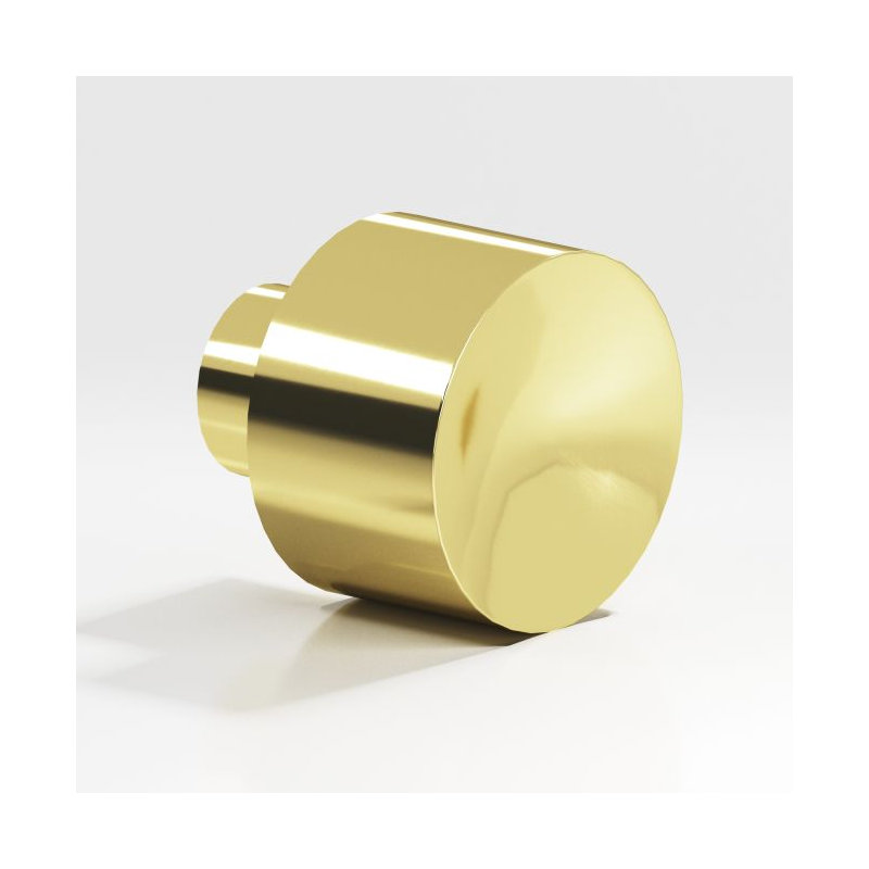 Bouton rond, Laiton poli, 1"