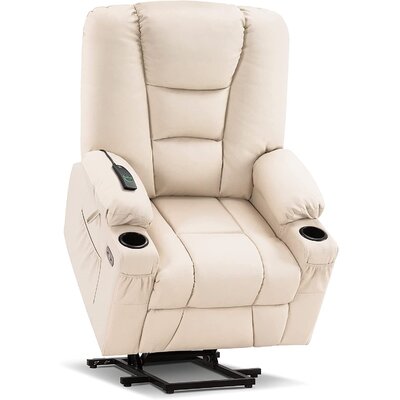 Power Lift Recliner Chair with Massage and Heat, Faux Leather -  Red Barrel StudioÂ®, 3524528712A04B53BB6AF185CDE9016F