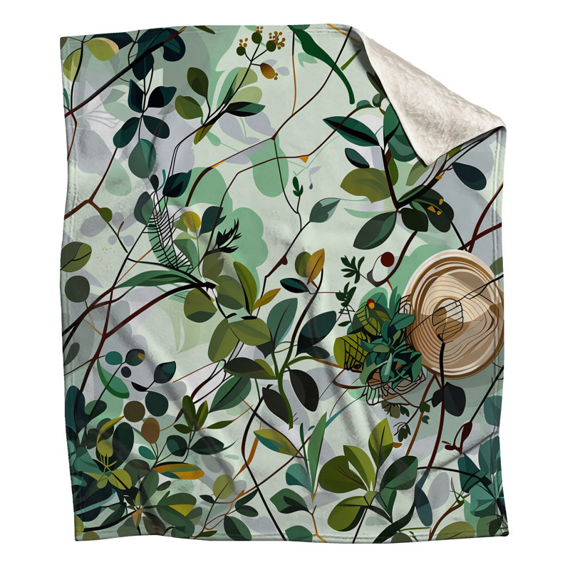 Jeté en molleton Leafy, 60in W x 80in H