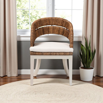 Silvi Bohemian Wood and Seagrass Dining Chair