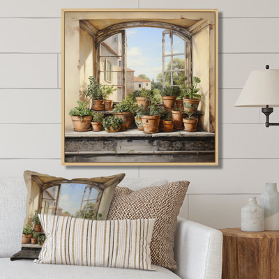Italian poteries window Charm - Farm Windows Wall Art