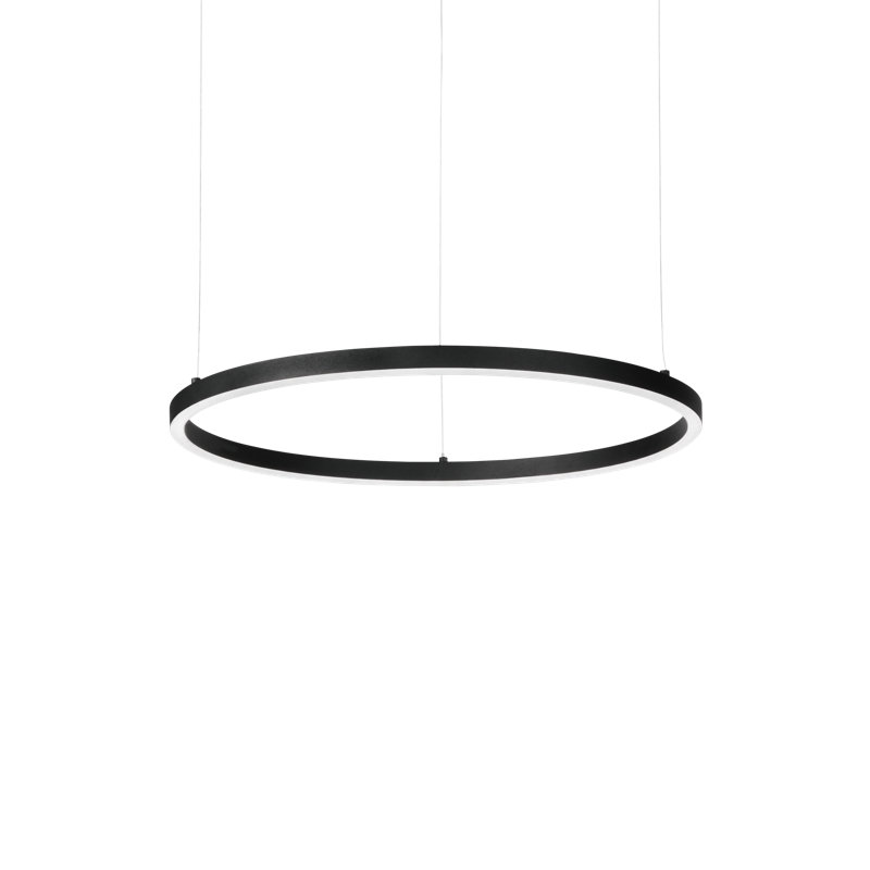 1 - Light Geometric LED Chandelier, 205cm H x 50cm W x 50cm D, Black