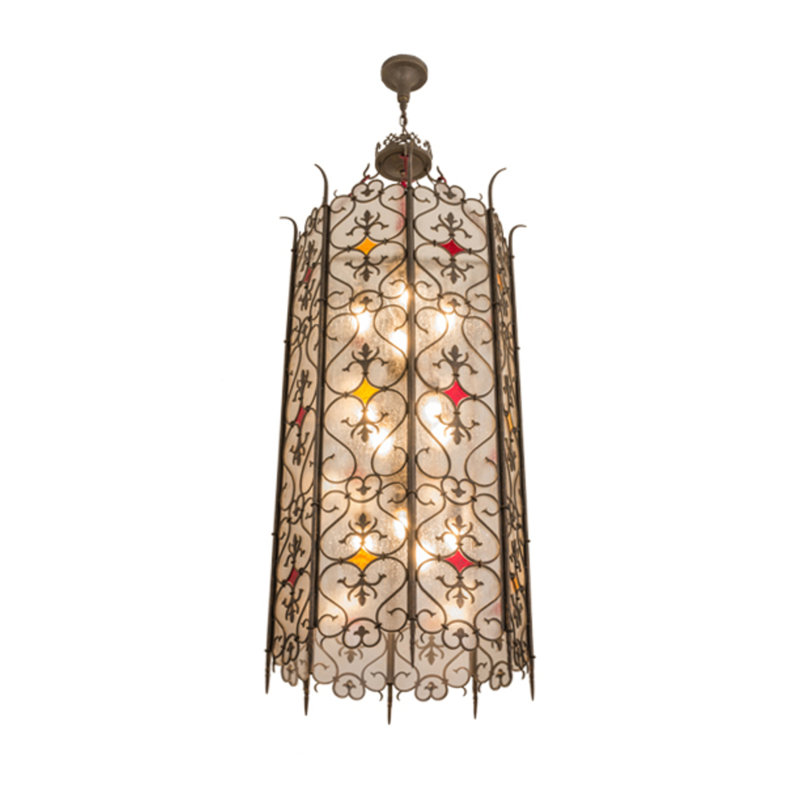Lustre géométrique de style lanterne à 12 lumières Saskatia
