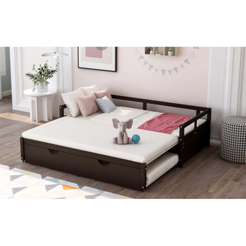 Lit de jour extensible avec couchette, lit de jour en bois pour un espace de couchage supplémentaire et décoration intérieure polyvalente